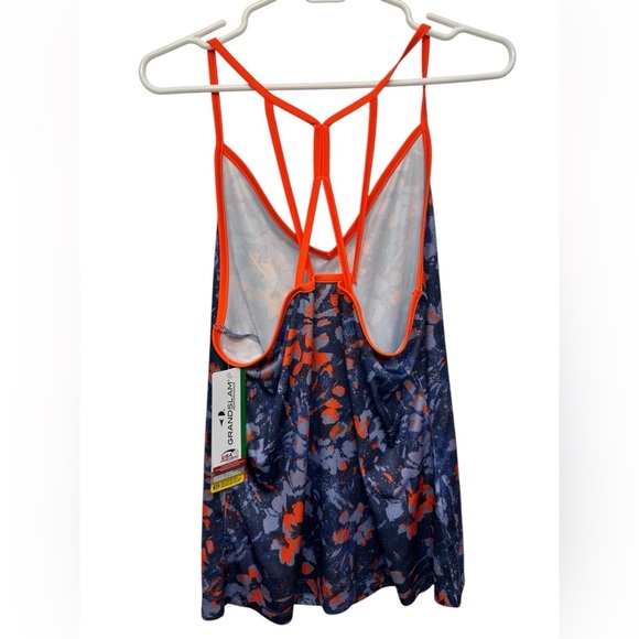 Grand Slam Active Floral Splatter Tennis Tank Top Top NWT - Picture 2 of 9
